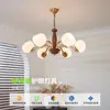 Lámpara de araña vintage estilo francés para sala de estar, luz principal con una sensación de lujo ligero y alta gama, lámpara de techo retro para dormitorio y comedor