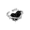 Anillo de Amor Corazón Prohibido Espinas de Metal Diseño Nicho Irregular Ins Anillo Abierto para Mujer de Moda de Alta Gama