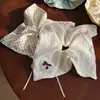 Bufanda Cuadrada Versátil de Lunares Francesa Goma para el Cabello Scrunchie Hueco de Cereza Cuerda para el Cabello de Cola de Caballo Simple Corazón Suave