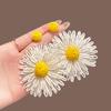 Pendientes de Aguja de Plata Flor Grande Pendientes Únicos Exagerados Pendientes 2025 Nuevas Explosiones Estilo Vacacional Pendientes de Orilla de Mar para Mujer