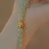 Novo Bracelete Flor de Pessegueiro e Jade de Campo para Mulheres, Estilo Chinês, Simples, Literário, Retrô, Luxo Acessível, Design Ins de Alta Qualidade, Presente para Melhores Amigas