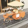 Triciclo Burro Invertido de Moda Carrito de Comida Puesto Exterior Carrito de Snacks Mercado Nocturno Carrito de Calle Uso Comercial Móvil