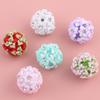 Bola de seis flores de color degradado de industria pesada de 2 cm que se puede usar con cuentas de agujeros rectos, cadena para teléfono móvil, llavero, cadena para bolso, accesorios