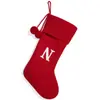 Calcetín de Navidad con Letra, Lindo Adorno de Árbol de Navidad Rojo