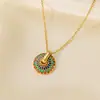 Al por mayor Transfronterizo Europeo y Americano Retro Pintado Esmalte Goteo Patrón Flor Margarita Moda Gama Alta Acero de Titanio No Se Desvanece Juego de Joyería