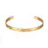 Nuevo Acero Inoxidable Escritura Árabe Ayatul Kursi Vacío Chapado en Oro Forma de C Abierto Pulsera Anillo Collar para Hombres y Mujeres
