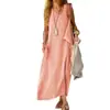 Vestido Nuevo de Verano para Mujer Talla Grande, Transfronterizo, Europeo y Americano, Estación Independiente, Algodón y Lino, Moda, Ajuste