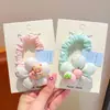 Novidade de Primavera Estilo Infantil Laços de Cabelo de Flor, Presilhas de Cabelo Fofas de Desenho Animado para Meninas Que Não Danificam o Cabelo, Elásticos de Cabelo Tipo Intestino Delgado, Cordas de Cabelo
