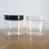 Botella transparente de PET de boca ancha de 200 ml para crema, tanque sellado de grado alimenticio para cosméticos, 71*71 mm en stock