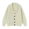 Suéter cárdigan retro estilo británico Otoño e Invierno 2025 para Hombre Estilo Coreano Ajuste Delgado Solapa de Negocios Casual Perezoso Chaqueta de Punto