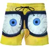 Shorts Bob Esponja estampa digital 3D shorts de verão calça de praia unissex casual e-commerce transfronteiriço 202626
