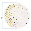 Venta al por mayor Platos de Papel Desechables para Picnic Vasos Mantel Vasos de Papel Estampado en Caliente Lunares Rosa Blanco Azul Arreglo de Cumpleaños