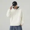 Blusa casual versátil de manga comprida lisa estilo rua americano masculino 2026, moletom masculino de manga comprida para primavera e outono
