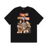 Camiseta de Manga Corta Holgada Estilo Urbano con Estampado de Personaje Hip-Hop Retro para Mujer 2022 Primavera y Verano Nuevo Top Ins