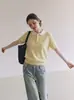 Polo estilo coreano con bordado de cachorro, cuello camisero, top de punto de seda helada de manga corta para mujer, nueva camiseta tipo muñeca de verano 2026 409