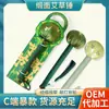 Martelo de Saúde de Artemísia Folha de Bambu Verde para Massagem de Meridianos, Batendo nos Oito Pontos de Acupuntura, Martelo de Moxabustão com Superfície de Cetim, Martelo de Artemísia para Prosperidade e Abundância