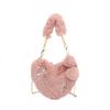 Nuevos Bolsos Pequeños Otoño e Invierno 2025, Modernos y Versátiles, Bolsos Peludos de Corazón, Bolsos Cruzados de Hombro de Felpa Personalizados y con Estilo