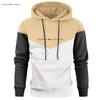 Sudadera con capucha de forro polar para hombre, estilo europeo y americano, bloques de color, patchwork, de manga larga, estilo deportes de invierno, Fibra de poliéster