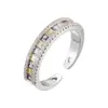 Artículo de Estilo Urbano de Lujo Ligero, Anillo Abierto de Circonita Colorida Super Brillante, Anillo de Gradiente de Alta Calidad, Anillo de Moda para Dedo Índice de Mujer