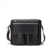 Suministro Directo de Fábrica Bolso Cruzado Casual para Hombre de Cuero Genuino, Bolso para Hombre de Color Sólido de Piel de Vaca de Primera Capa, Bolso de Hombro de Moda, Negocios Transfronterizos