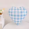 Balão de Coração Azul e Branco Xadrez de 18 polegadas, Fresco e Simples, Celebridade da Internet, Balão de Filme de Alumínio para Sessão de Fotos de Aniversário, Arranjo para Festa de Aniversário