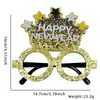 Gafas de Fieltro para Año Nuevo 2026 Decoración para Fiesta de Fin de Año Accesorios para Fotos Marco DIY de Gafas Negras No Tejidas