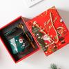 Caneca Cerâmica de Natal com Tampa, Copo de Água, Caneca de Café, Caneca Cerâmica Diamante com Tampa, Presente Corporativo, Luxo Leve