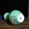 Vaso de cerâmica ornamentos sombra azul esmalte ouro lótus pequeno vaso jingdezhen flor inserção sala estar decorativo cerâmica presente