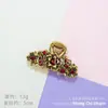 Pinza para el Cabello de Doble Flor Estilo Europeo y Americano, Pinza Grande Vintage de Aleación Exquisita para Mujer, Pinza Hueca para Flequillo