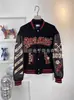 Abrigo de calle personalizado para hombre y mujer, nuevo abrigo tipo chaqueta de béisbol con patrón de diablo de dibujos animados, colaboración, primavera y otoño 2024