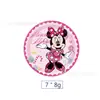 Em estoque Nova Minnie Rosa Tema Festa de Aniversário Infantil Decoração Layout do Local Bandeja de Papel Copo de Papel Toalha conjunto
