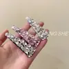 Pinza para el pelo elegante de lujo ligero de estilo coreano nuevo con pedrería, Pinza lateral dulce a la moda
