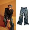 Jeans Estilo Wang Jiaer Masculino Marca da Moda Primavera e Outono Americano Oversize High Street Onda Calça Reta Solta Larga