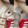 Calcetines de Algodón para Mujer, Calcetines Blancos para Principios de Primavera y Otoño, Calcetines de Media Pantorrilla a Rayas, Estampado Lindo de Cachorro, Calcetines de Media Pantorrilla Estilo Universitario