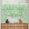Cortinas Deslizantes de Encaje Estilo Francés, Cortinas Transparentes, Cortinas Cortas, Media Cortina, Cortinas para Puerta, Bloqueo de Luz, Filtrado de Luz, Instalación sin Taladro, Decoración del Hogar