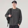 Camiseta de manga longa Anyang para homens, nova tendência outono 2026, camiseta casual versátil, base de cor sólida, transfronteiriça