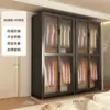 Guarda-Roupa Simples para Quarto, Uso Doméstico, Moradia Alugada, Armário de Armazenamento de Metal de Aço Carbono Resistente e Durável, Montado para Apartamentos Pequenos