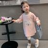 Traje de Primavera para Niñas 2025 Nuevo Conjunto de Dos Piezas Elegante y a la Moda para Niños Ropa Casual Coreana de Primavera para Niñas