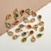 Pingente de Aço Inoxidável Cristal de Vidro Gota Pedra Preciosa Colorida Pingente de Aço Titânio Colar Acessórios de Joias DIY
