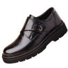 Zapatos de Cuero para Hombre con Velcro Primavera Suela Gruesa Estilo Británico Casual Zapatos de Hombre Cuero Suave Suela Suave Formal Corte Bajo Zapatos de Cuero para Hombre