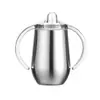 Taza Térmica de Acero Inoxidable 304 de Doble Pared y Doble Asa de 10 oz, con Tapa tipo Cáscara de Huevo, para Uso Transfronterizo, Asa Doble, Forma de U