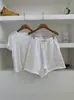 Nuevos Shorts Casuales de Pierna Ancha con Cintura Elástica para Mujer Verano 2026, Shorts Sencillos de Felpa con Cordón y Bordes Deshilachados, Estilo Perezoso