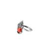 Anillo Pi Xiu para Mujer Plata Antigua Abierto Suerte Transferencia Anillo de Dedo Granate Rubí Pei Qiu Boca Viva Anillo de Cola Fábrica