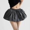 2025 verano cordón cintura elástica capullo de flor falda abullonada mujer universitaria chica guapa casual falda A-line pantalones falda
