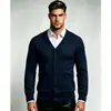 2026 Comercio Exterior Transfronterizo Otoño e Invierno Suéter Cardigan de Color Sólido con Cuello en V para Hombre Ropa de Punto Ajustada Casual Chaqueta para Hombre