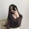 Top de punto fino para primavera y otoño 2026, nuevo y moderno, con cuello en V y manga larga, suéter interior de corte bajo para mujer, otoño e invierno