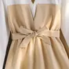 Conjunto para Meninas 2026 Primavera Novo Estilo Transfronteiriço Tendência Color-Blocking Manga Longa e Calça Longa Casual Conjunto de Duas Peças