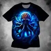 2025 Nueva Camiseta de Manga Corta de Moda Versátil de Alta Calidad con Estampado de Animales para Hombre, Exportación Europea y Americana Casual