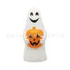 Ventas Directas de Fábrica Halloween Plástico Moldeado por Soplado Fantasma Blanco Calabaza Adornos Escritorio Hogar Decoraciones Festivas