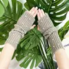 Nuevo Punto de Perlas Lana Mangas Medias Estilo Coreano Fluorescente Color Puro Moda Estilo Japonés Estilo Jk Estilo Preppy Mangas para Brazos